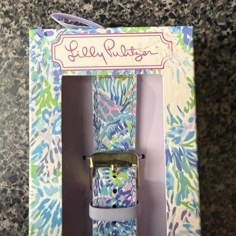 Lilly Pulitzer Leather Apple Watch Strap Band 38mm/40mm Shell Of A Party Multi - Picture 3 of 10